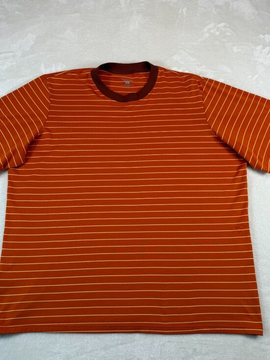 Patagonia Capilene Mens L Striped Technical Crewneck T-Shirt Orange Performance - Picture 2 of 10